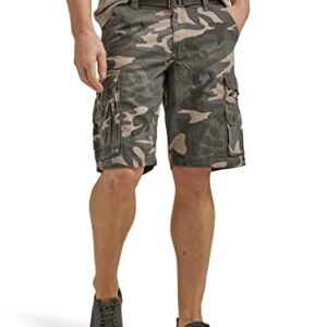 Lee Men's Dungarees Belted Wyoming Cargo Short, Ash Camo, 32