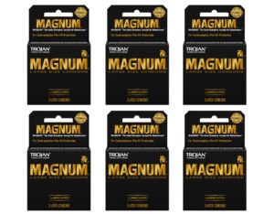 trojan magnum lubricated latex condoms-3 ct (quantity of 6)