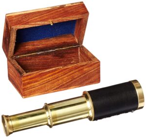 iotc miniature pull-out telescope, golden brass (br 48256)