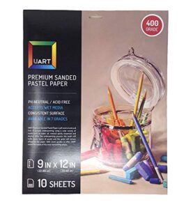 uart sanded pastel paper m-148931 9-inch/12-inch no.400 grade paper, 10-pack