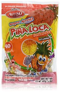 alteno super pina loca (pineapple with chili lollipop) (40 pieces)