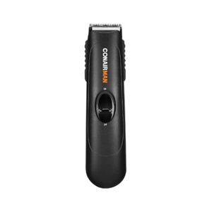 conairman beard trimmer for men, includes nose and ear trimmer and 5-position comb attachments, 3 piece men's grooming kit, battery operated