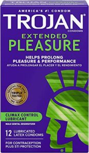 trojan extended pleasure climax control lubricated premium latex condoms 12.0 ea. (quantity of 3)