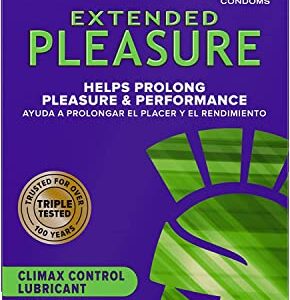 Trojan Extended Pleasure Climax Control Lubricated Premium Latex Condoms 12.0 ea. (Quantity of 3)