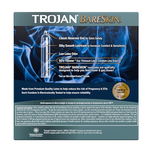 Trojan Bareskin Thin Premium Lubricated Condoms - 24 Count