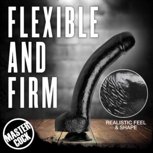 Master Series The 16.25 Inch Colossus Dildo with Suction Cup Base, Extra Large Lifelike and Realistic Thick Toy for Women, Men, and Adult Couples, Made with Flexible and Firm PVC Material, Black