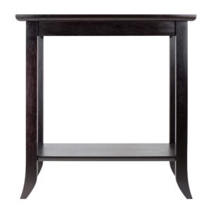 Winsome Genoa 25.04 x 23.94 x 16.3-Inch Composite Wood End Table With Glass Top, Dark Brown (92419)