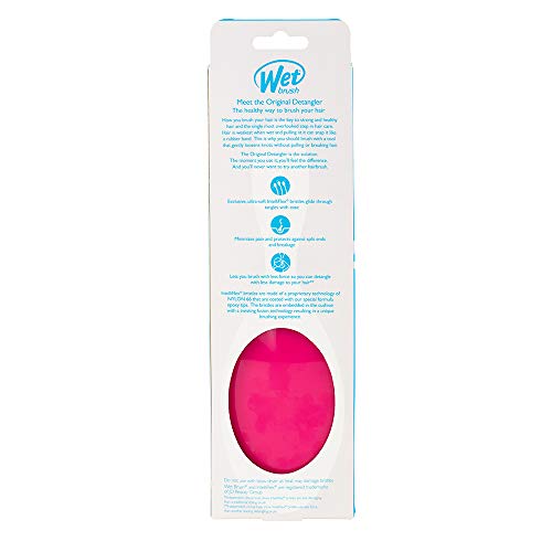 Wet Brush Original Detangler Hair Brush - Punchy Pink - Exclusive Ultra-soft IntelliFlex Bristles - Glide Through Tangles With Ease For All Hair Types - For Women, Men, Wet And Dry Hair