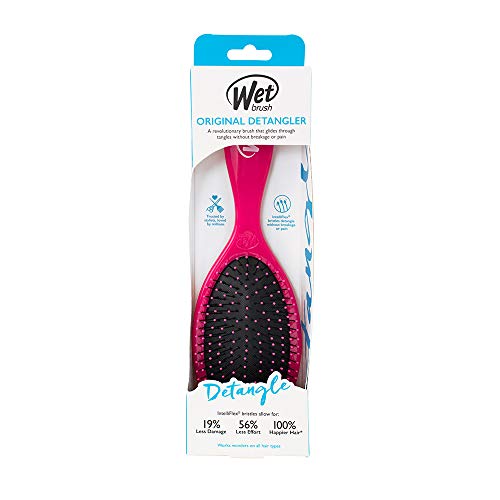 Wet Brush Original Detangler Hair Brush - Punchy Pink - Exclusive Ultra-soft IntelliFlex Bristles - Glide Through Tangles With Ease For All Hair Types - For Women, Men, Wet And Dry Hair