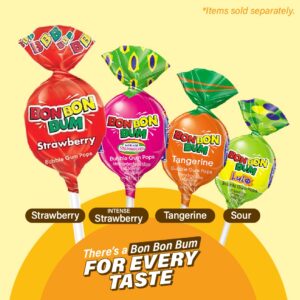 Colombina Bon Bon Bum Lollipops w/Bubble Gum Center, Passion Fruit Flavor, Individually Wrapped, Ideal for Party Favors and Gifts, 1 Pack (24 Count)