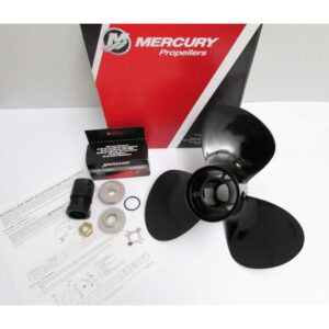 mercury marine black max 12-1/4 x 9 pitch 3-blade aluminum propeller prop