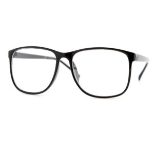 grinderpunch black large nerdy thin plastic frame clear lens eye glasses frame