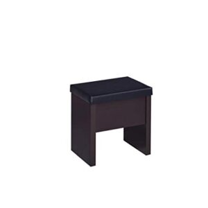 Coaster Home Furnishings 2-piece Vanity Set with Hidden Mirror Storage and Lift-Top Stool, Cappuccino and Black