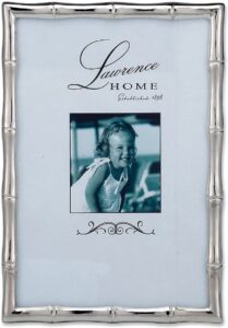 lawrence 710146 silver metal bamboo 4x6 picture frame