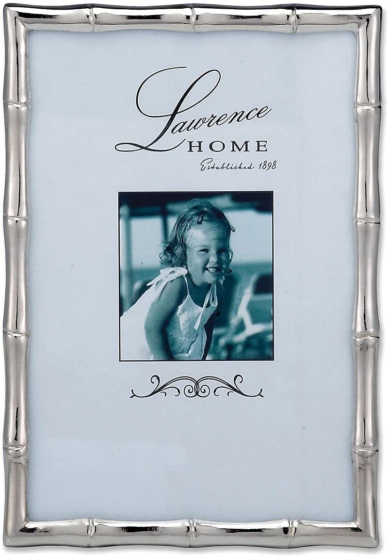 Lawrence 710146 Silver Metal Bamboo 4x6 Picture Frame