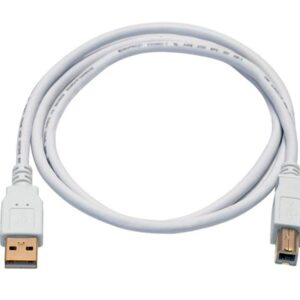 Monoprice USB Type-A to USB Type-B 2.0 Cable - Gold Plated, 28/24AWG, 3 Feet, White