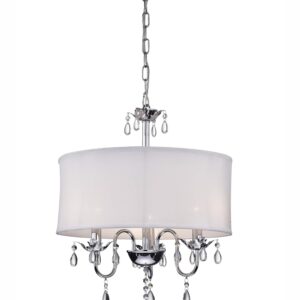 Warehouse of Tiffany Melissa Crystal Chandelier, 24" H x 18" D, White