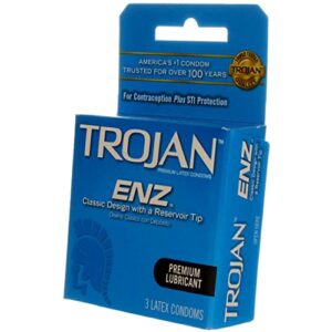 Trojan Enz Lubricated Size 3s Trojan Enz Lubricated Latex Condoms 3ct