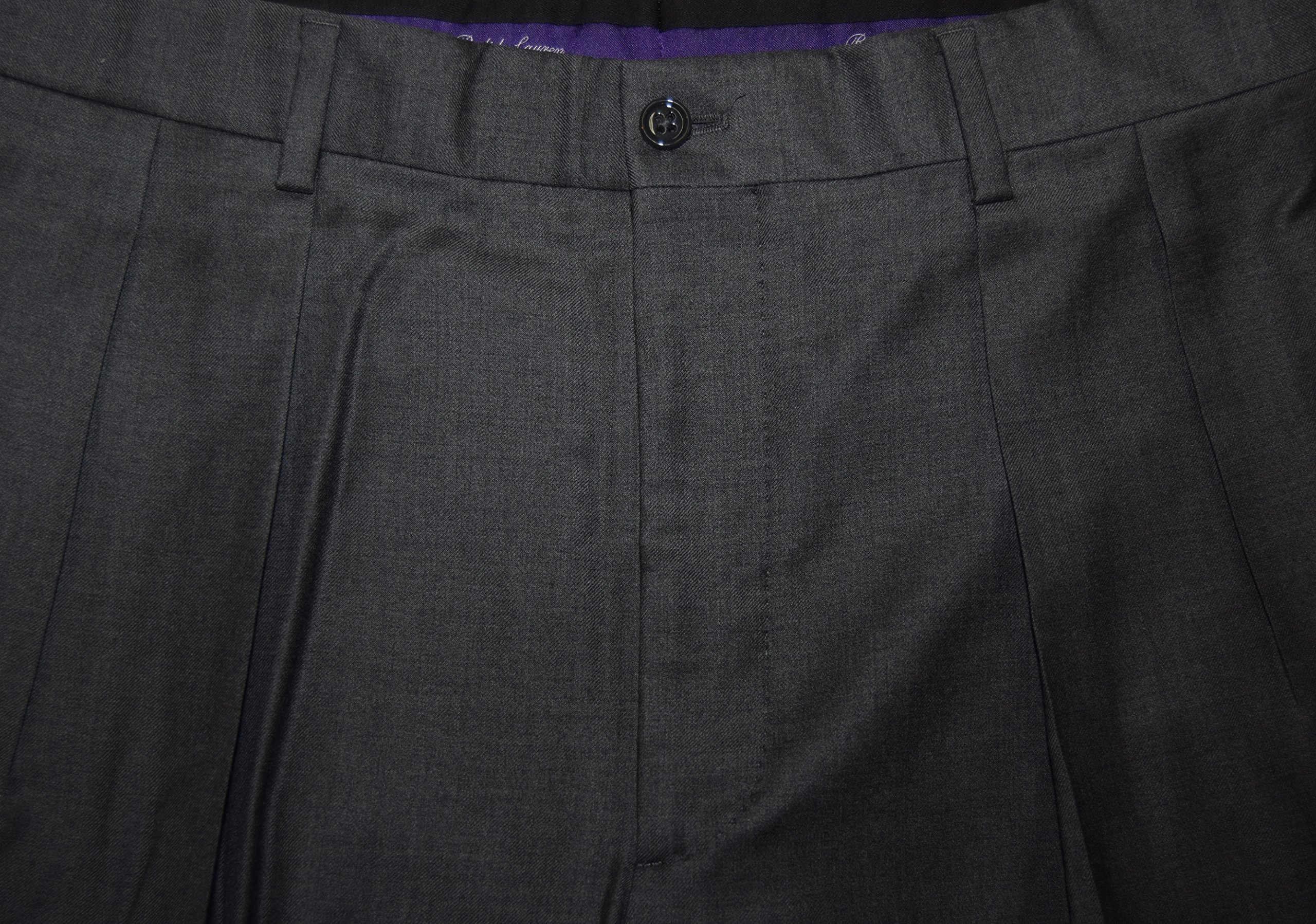 Ralph Lauren Polo Purple Label Mens Gray Pleated Dress Pants Wool Italy 32 $595