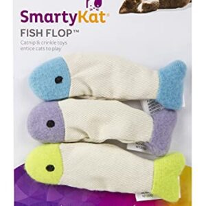 SmartyKat (3 Count) Fish Flop Crinkle Catnip Cat Toys - Multi Color, 3 Count