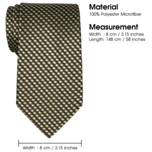 Retreez Wavy Zig Zag Stripe Pattern Woven Men's Tie - Brown