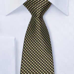 Retreez Wavy Zig Zag Stripe Pattern Woven Men's Tie - Brown