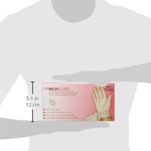 Medline MediGuard Vinyl Exam Gloves, 130 Count, X-Large, Powder Free, Disposable, Not Made with Natural Rubber Latex, All-purpose Medical Tasks