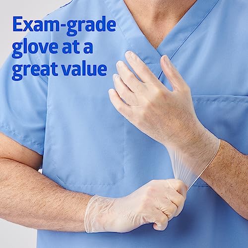 Medline MediGuard Vinyl Exam Gloves, 130 Count, X-Large, Powder Free, Disposable, Not Made with Natural Rubber Latex, All-purpose Medical Tasks