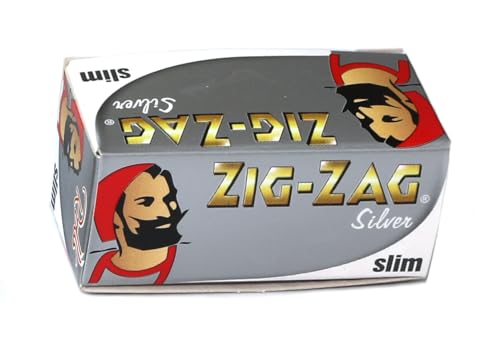 Zig Zag Silver Slim Slow Burning Rolls 24 x 4 m - 1 box