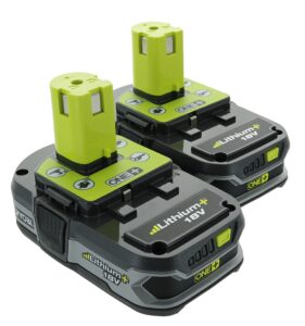 ryobi p107 one+ 18 volt compact lithium ion 1.5 ah battery multi pack (2 batteries)