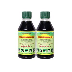 mahabhringraj oil 2 bottles of 200 ml ea, scalp massaging oil ramakrishna pharma brand - ayurvedic medicine