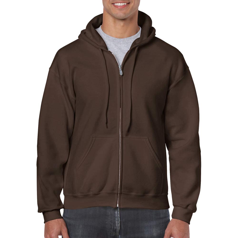 Gildan Heavy Blend Unisex Adult Full Zip Hooded Sweatshirt Top (XL) (Ash)