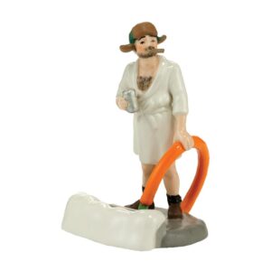 department 56 snow village national lampoon's christmas vacation accessories cousin eddie in the morning figurine, 2.95 inch, multicolor