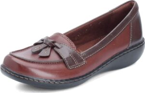 clarks women's ashland bubble slip-on loafer, brown/black, 10