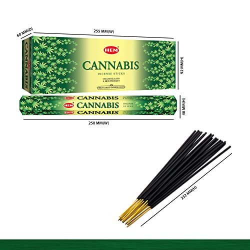 Hem Cannabis Incense Sticks - Pack of 6-120 Count - 301g