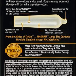 Trojan Magnum Lubricated Condoms, Extra Large, 12 Count