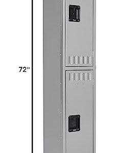 Tennsco DTS121836AMG Double Tier Locker, Single Stack, 12w x 18d x 72h, Medium Gray