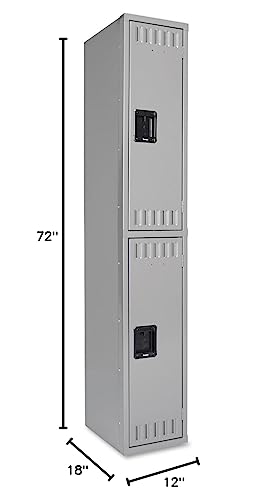 Tennsco DTS121836AMG Double Tier Locker, Single Stack, 12w x 18d x 72h, Medium Gray