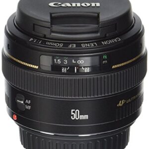 Canon EF 50mm f/1.4 USM Standard & Medium Telephoto Lens for Canon SLR Cameras - Fixed (Renewed)