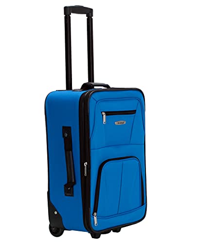 Rockland Journey Softside Upright Luggage Set,Expandable, Blue, 4-Piece (14/19/24/28)