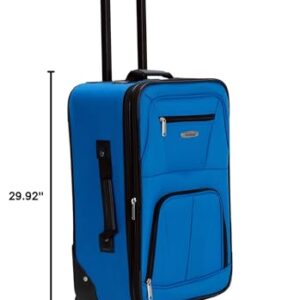 Rockland Journey Softside Upright Luggage Set,Expandable, Blue, 4-Piece (14/19/24/28)