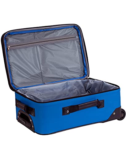 Rockland Journey Softside Upright Luggage Set,Expandable, Blue, 4-Piece (14/19/24/28)