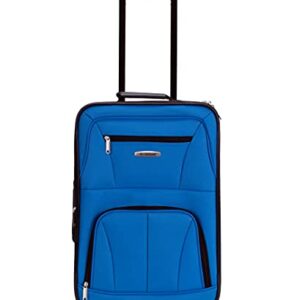 Rockland Journey Softside Upright Luggage Set,Expandable, Blue, 4-Piece (14/19/24/28)