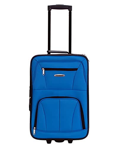 Rockland Journey Softside Upright Luggage Set,Expandable, Blue, 4-Piece (14/19/24/28)