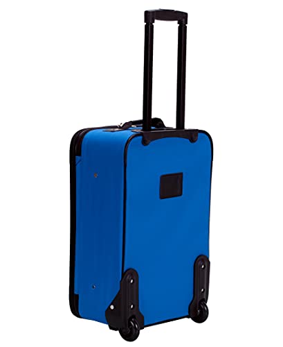 Rockland Journey Softside Upright Luggage Set,Expandable, Blue, 4-Piece (14/19/24/28)