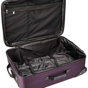 Rockland Journey Softside Upright Luggage Set, Expandable, Purple, 4-Piece (14/19/24/28)