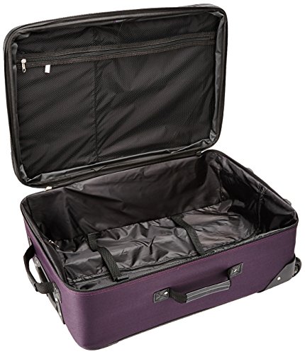 Rockland Journey Softside Upright Luggage Set, Expandable, Purple, 4-Piece (14/19/24/28)