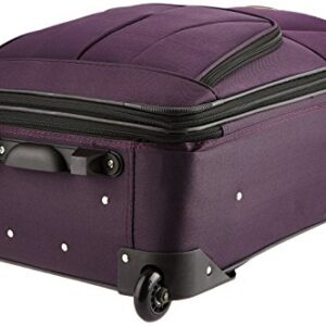 Rockland Journey Softside Upright Luggage Set, Expandable, Purple, 4-Piece (14/19/24/28)