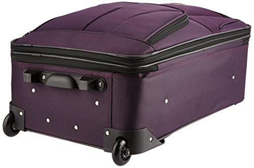 Rockland Journey Softside Upright Luggage Set, Expandable, Purple, 4-Piece (14/19/24/28)