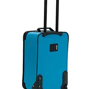 Rockland Journey Softside Upright Luggage Set,Expandable, Turquoise, 4-Piece (14/19/24/28)